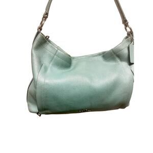 Vintage tiffany blue coach handbag with signature tassle